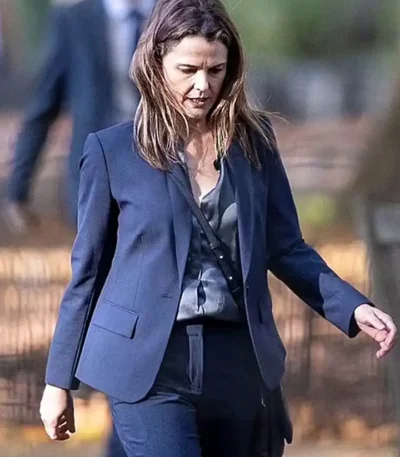 Keri Russell The Diplomat 2023 Blue Suit
