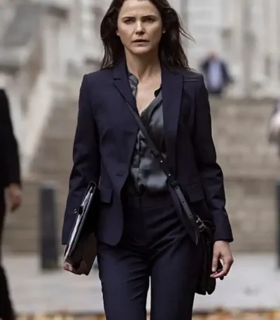 Keri Russell The Diplomat 2023 Blue Suit