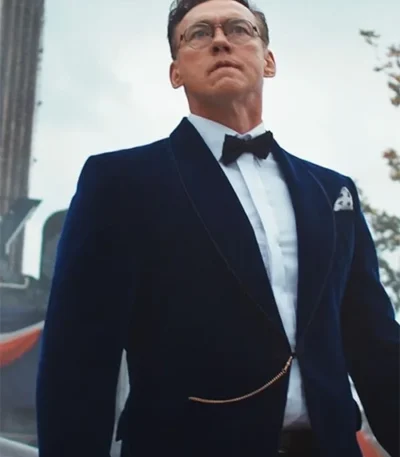 Kevin Durand Clown In A Cornfield Blue Velvet Blazer