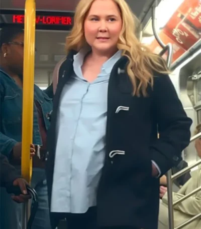Kinda Pregnant Amy Schumer Black Duffle Coat