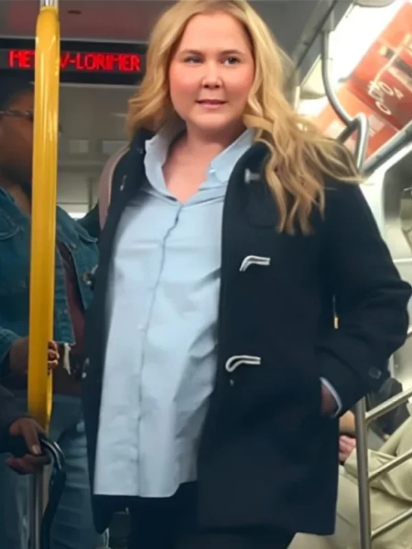 Kinda Pregnant Amy Schumer Black Duffle Coat