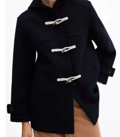 Kinda Pregnant Amy Schumer Black Duffle Coat
