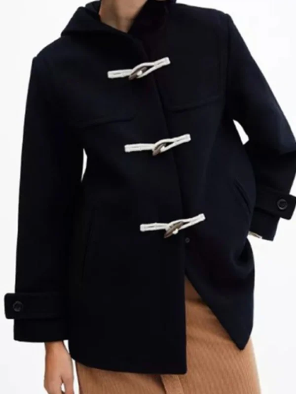 Kinda Pregnant Amy Schumer Black Duffle Coat