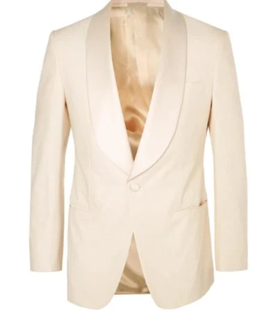 Kingsman Eggsy Suiting Fabric Ivory Tuxedo