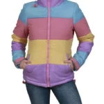 Kit Unicorn Store Brie Larson Parachute Puffer Tricolor Jacket