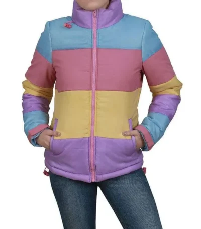 Kit Unicorn Store Brie Larson Parachute Puffer Tricolor Jacket