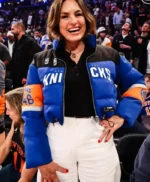 Knicks vs. Cavaliers Game 2 Mariska Hargitay Puffer Jacket