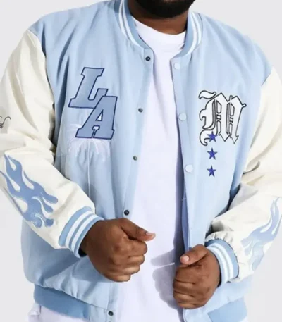 LA Baby Blue Varsity Jacket