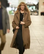 Laura Dern Is This Thing On Brown Coat