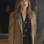 Lily Collins Windfall Camel Brown Blazer Coat