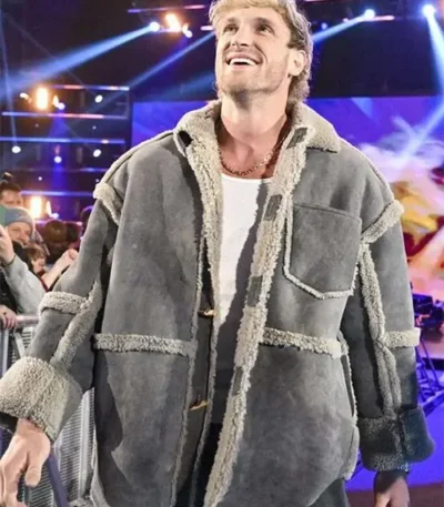 Logan Paul Monday Night RAW 2025 Shearling Jacket