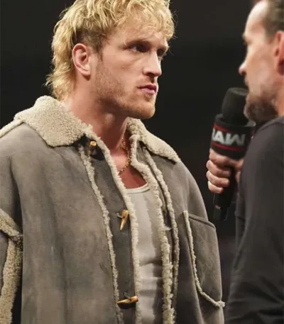 Logan Paul Monday Night RAW 2025 Shearling Jacket