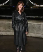 Fashion Week Daisy Edgar-Jones Black Leather Coat