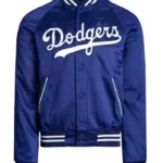 NY Dodgers Blue Satin Jacket