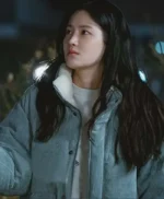 Love All Play 2022 Park Ju-hyun Blue Puffer Jacket