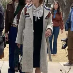 Love and Death Elizabeth Olsen Grey Trench Coat