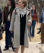 Love and Death Elizabeth Olsen Grey Trench Coat