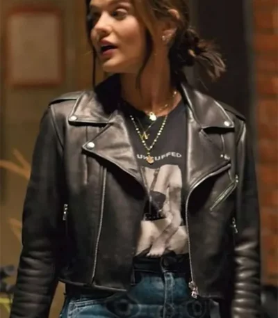 Lucy Hale Puppy Love Black Leather Jacket