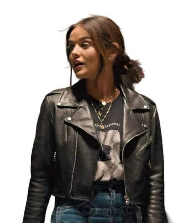 Lucy Hale Puppy Love Black Leather Jacket