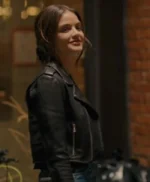 Lucy Hale Puppy Love Black Leather Jacket