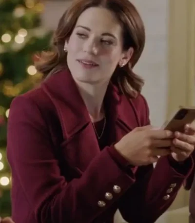 Lyndsy Fonseca Where Are You, Christmas 2023 Red Coat