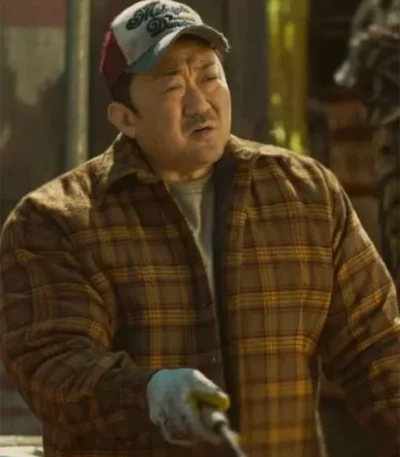 Ma Dong-seok Badland Hunters 2024 Plaid Jacket