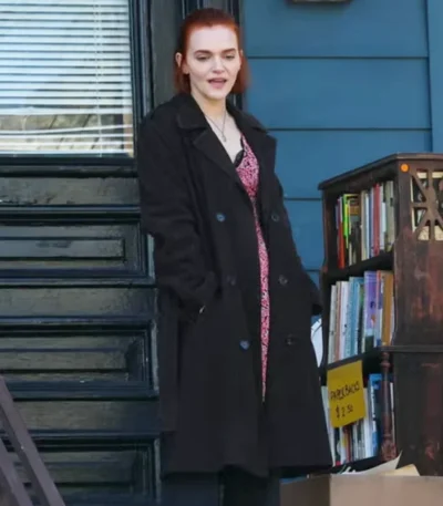 Madeline Brewer You S05 Suede Leather Coat