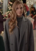 Maggie Lawson Sugarplummed Grey Wool Coat