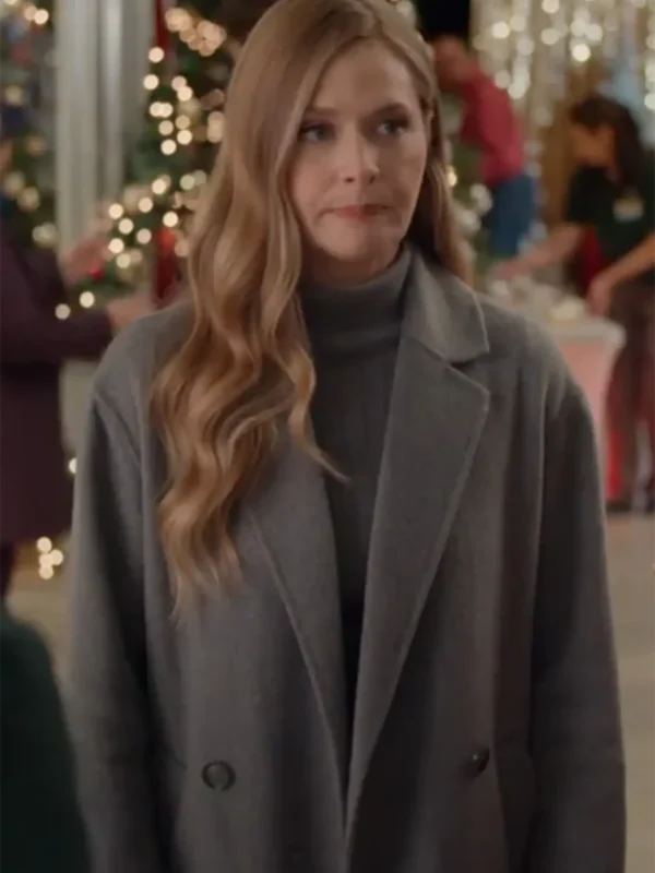 Maggie Lawson Sugarplummed Grey Wool Coat