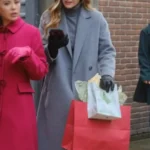 Maggie Lawson Sugarplummed Grey Wool Coat