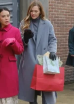 Maggie Lawson Sugarplummed Grey Wool Coat