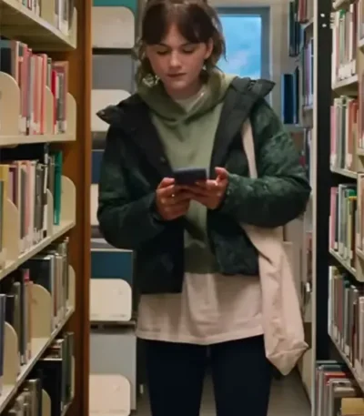 Margot Cat Person 2023 Green Jacket