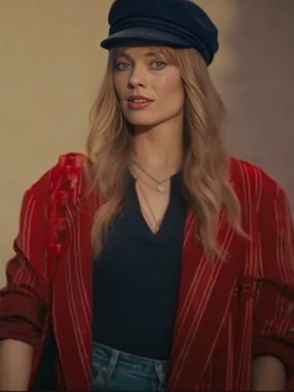 Margot Robbie A Big Bold Beautiful Journey Red Coat