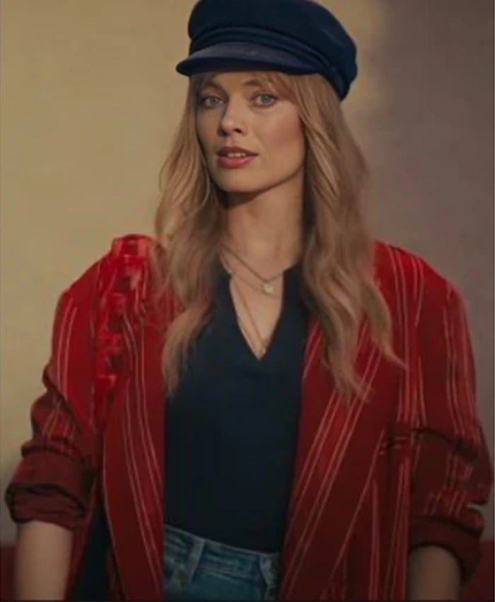 Margot Robbie A Big Bold Beautiful Journey Red Coat Margot Robbie A Big Bold Beautiful Journey Red Coat