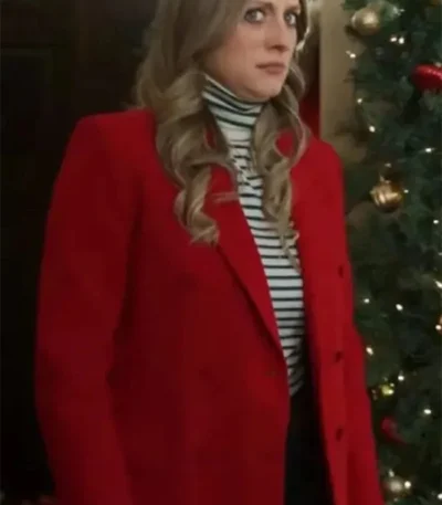 Marlie Collins Just Like A Christmas 2023 Red Wool Coat