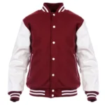 Maroon and White Letterman Jacket