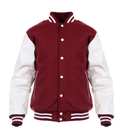 Maroon and White Letterman Jacket