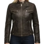 Meghan Brown Women’s Biker Leather Jacket