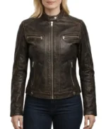 Meghan Brown Women’s Biker Leather Jacket
