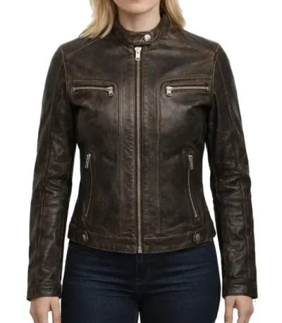 Meghan Brown Women’s Biker Leather Jacket