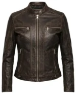 Meghan Brown Women’s Biker Leather Jacket