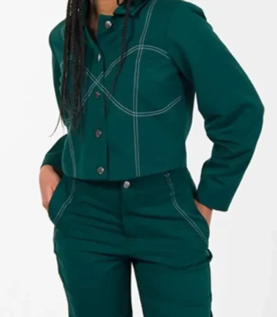 Melânia Gomes Domingão 2024 Green Jacket