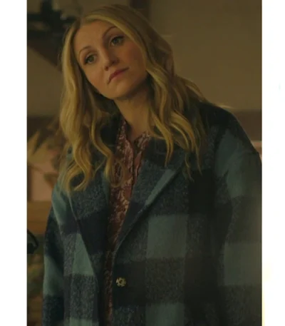 Melissa Reed Happy Face S01 Blue Checked Coat