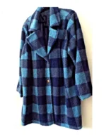 Melissa Reed Happy Face S01 Blue Checked Coat