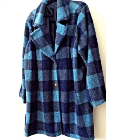 Melissa Reed Happy Face S01 Blue Checked Coat