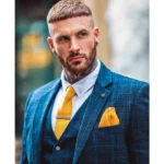 Jaylen 3 Piece Blue Check Vintage Classic Suit