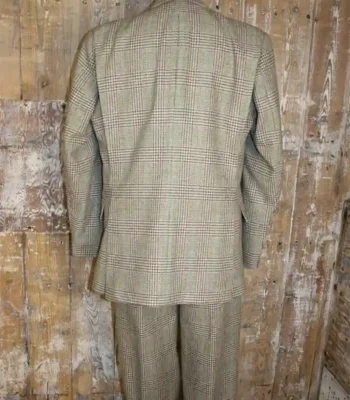 Men 1920s Fashion Check 3 Piece Gamekeepers Suit