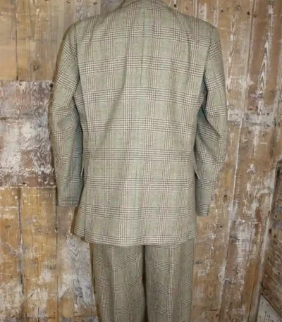 Men 1920s Fashion Check 3 Piece Gamekeepers Suit