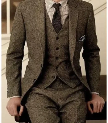 Men Vintage 1920s Fashion Gentleman Wool Suit