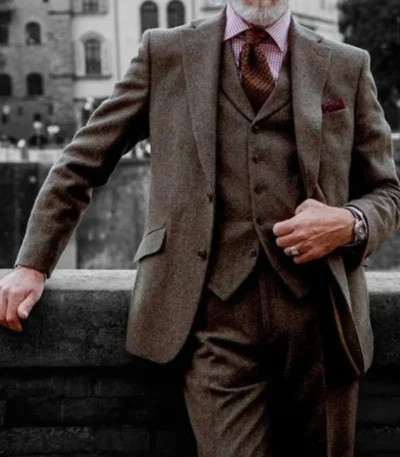 Men Vintage 1920s Fashion Gentleman Wool Suit